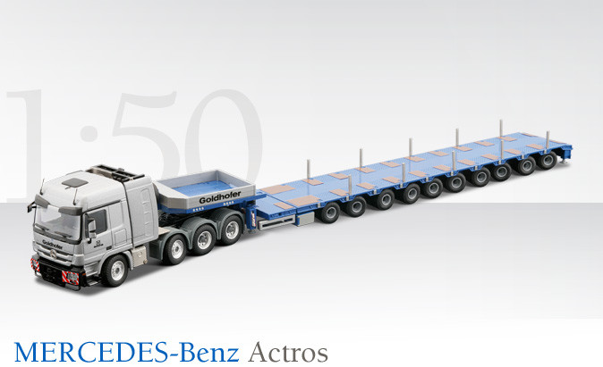Conrad 72176 Mercedes Actros Tractor w/Goldhofer STZ-H10 Lowloader 1/50 MIB