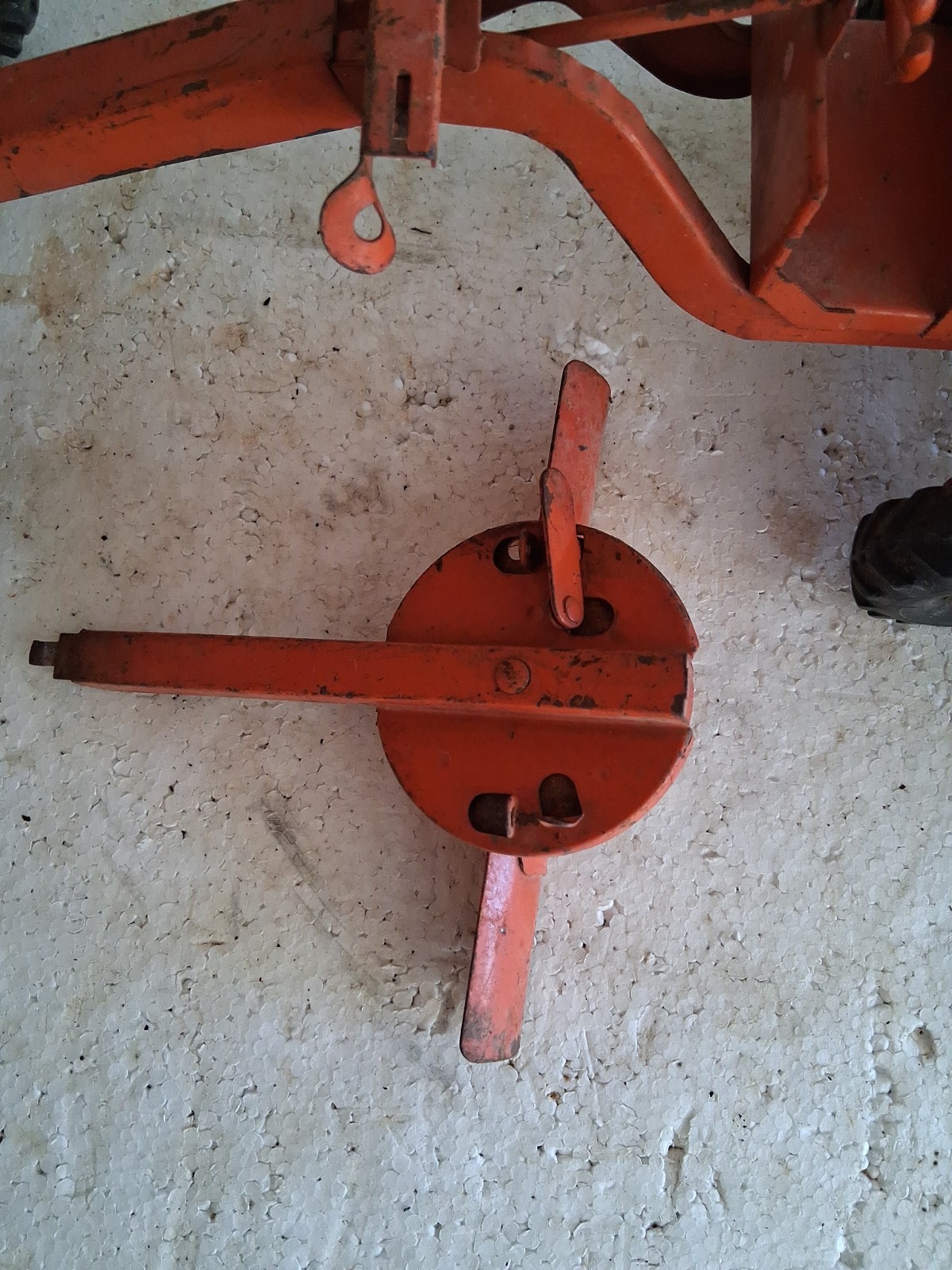 Vintage Structo Road Grader Orange, Pressed Steel