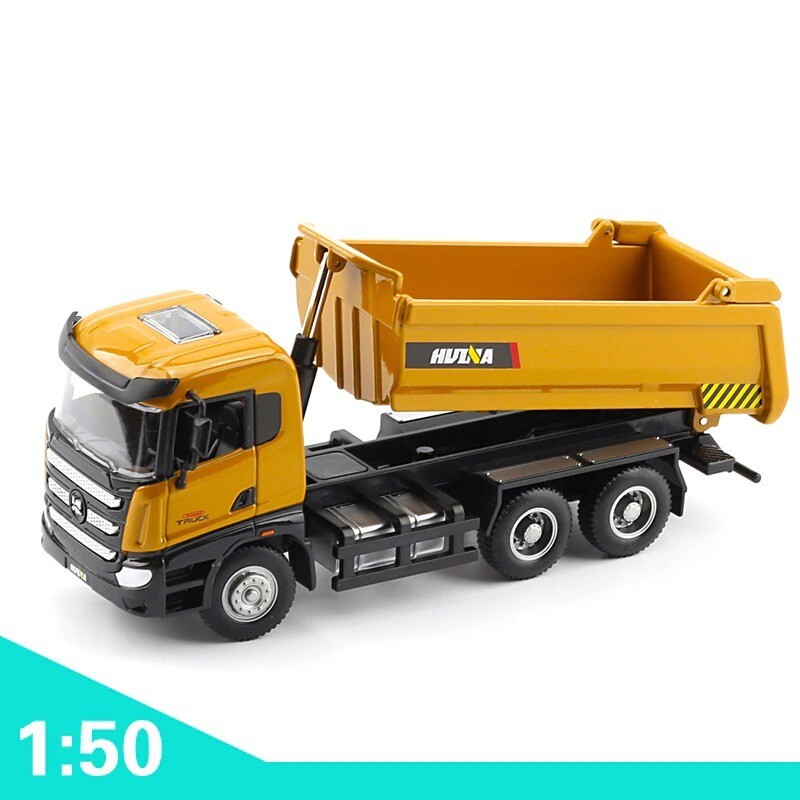 HUINA 1:50 Diecast Car Model Alloy Simulation Vehicle Die-Cast Dump Truck Boys