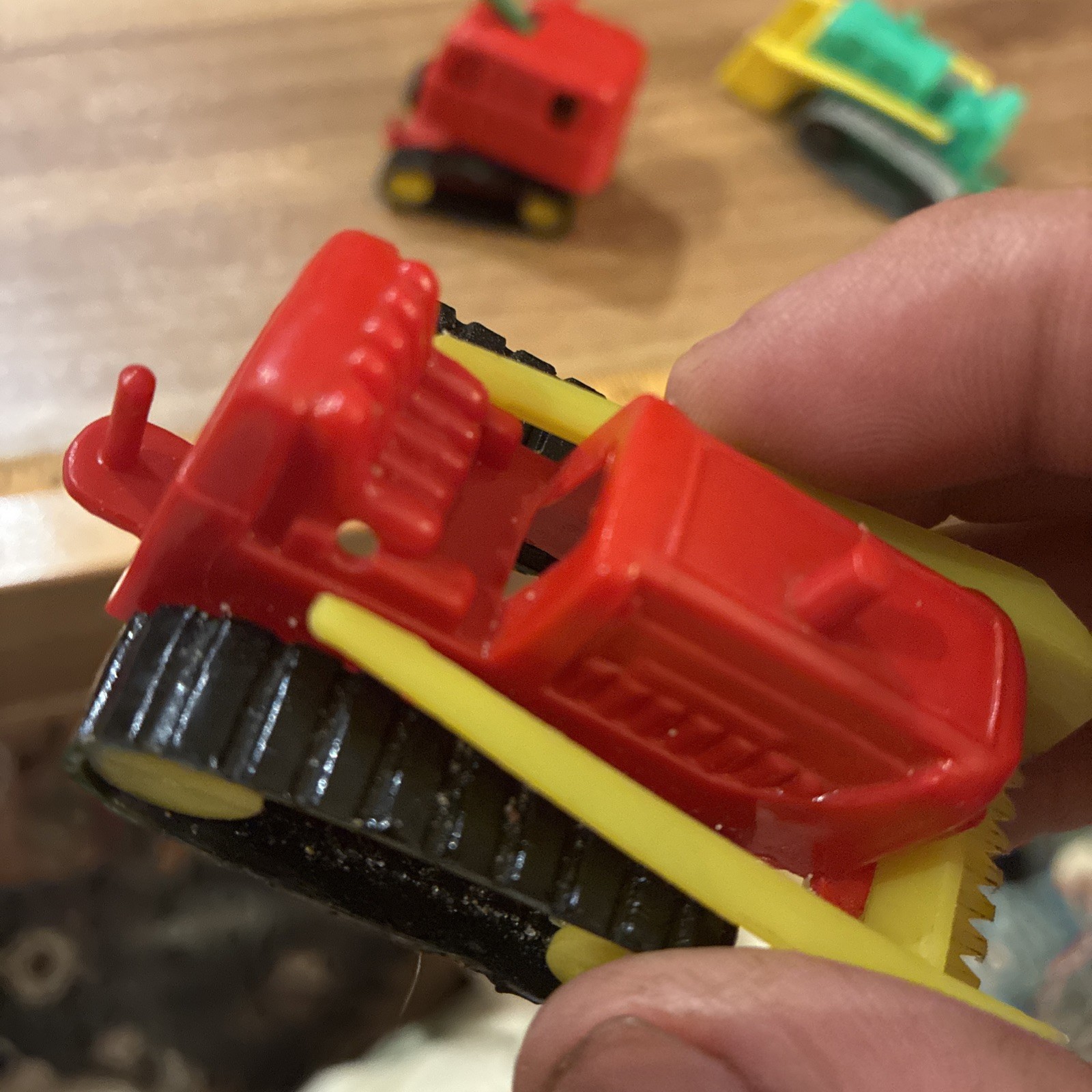 3 Vintage Toys Plastic Excavator And 2 Bull Dozers Made In W Germany