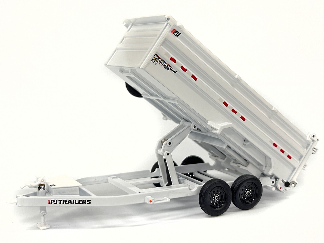 PJ Trailers DM Dump Trailer – White – Weiss Bros 1:50 Scale Model #035-1401 New