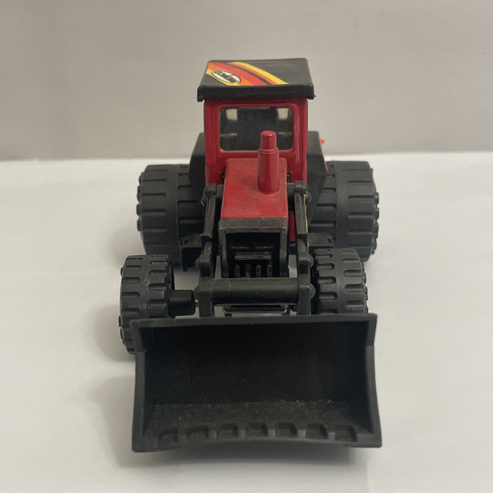 Vintage Remco Red/Black Front-End Loader/Backhoe Pressed Steel
