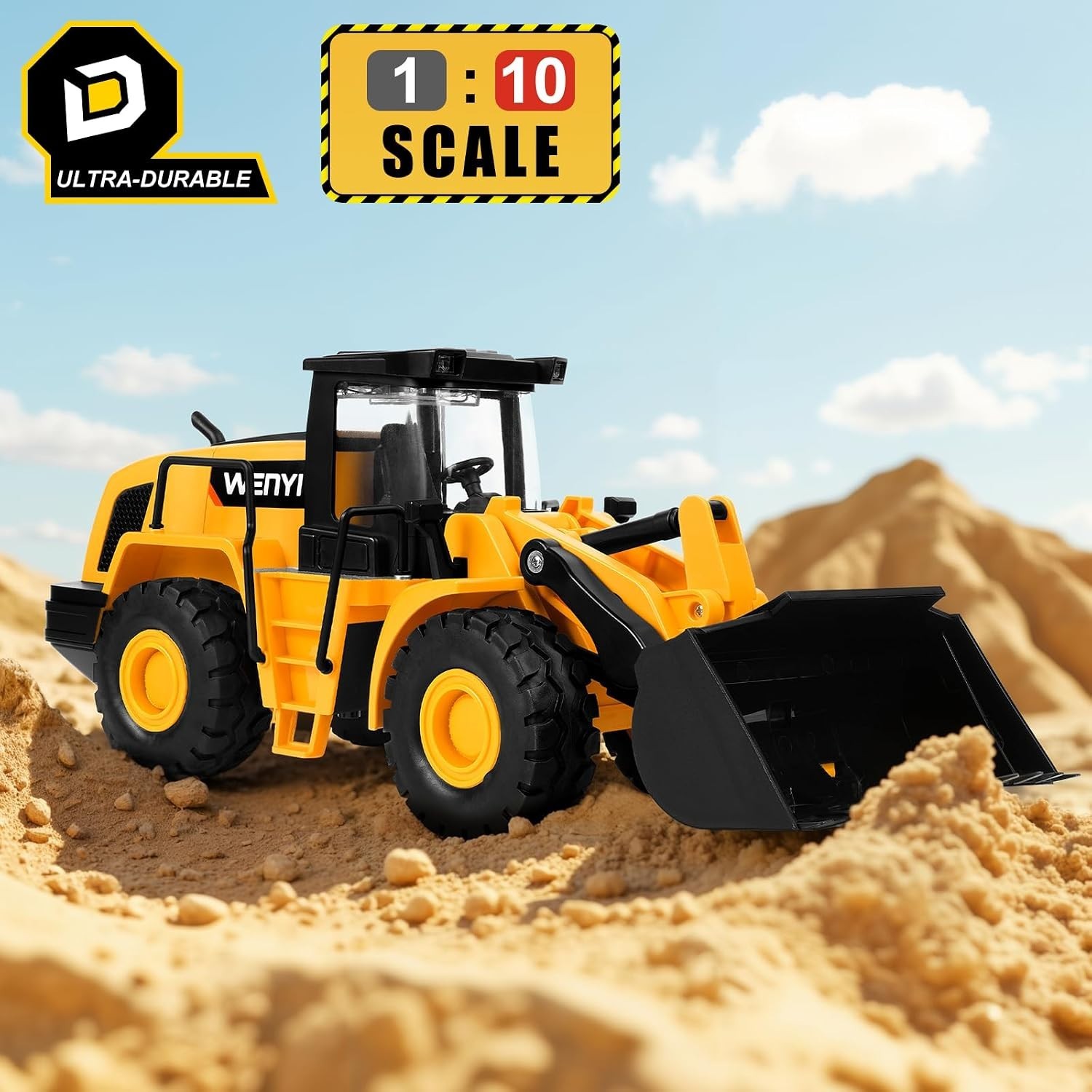 16in Bulldozer Toy 1:10 Scale Classics Front Loader Real Working Arm Bucket