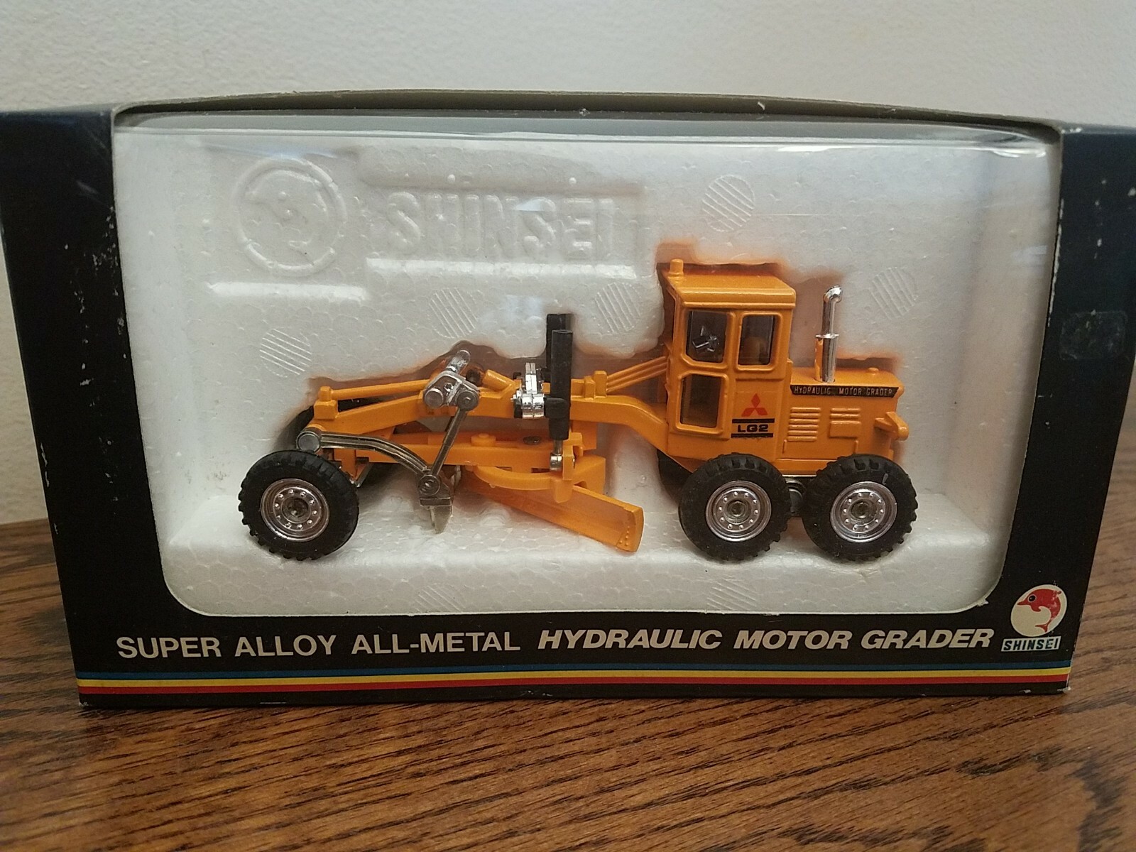 Shinsei Mini Power 1:68 MITSUBISHI HYDRAULIC MOTOR GRADER LG-2 RARE! 4126 NIB!