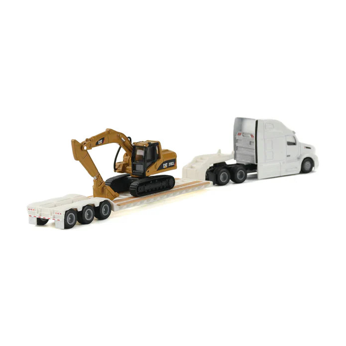 Caterpillar Peterbilt 579 Lowboy w/ CAT 315C Excavator 1:87 Diecast #84423