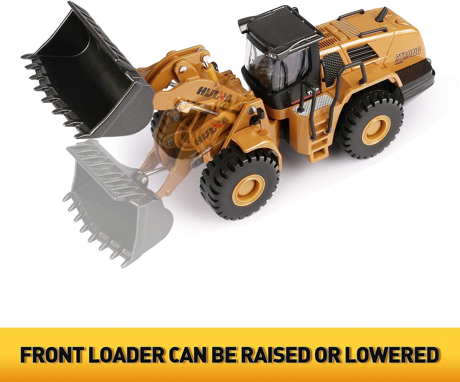 1/50 Scale Diecast Four Wheel Loader Truck Toy, Metal Construction Equipment Bul