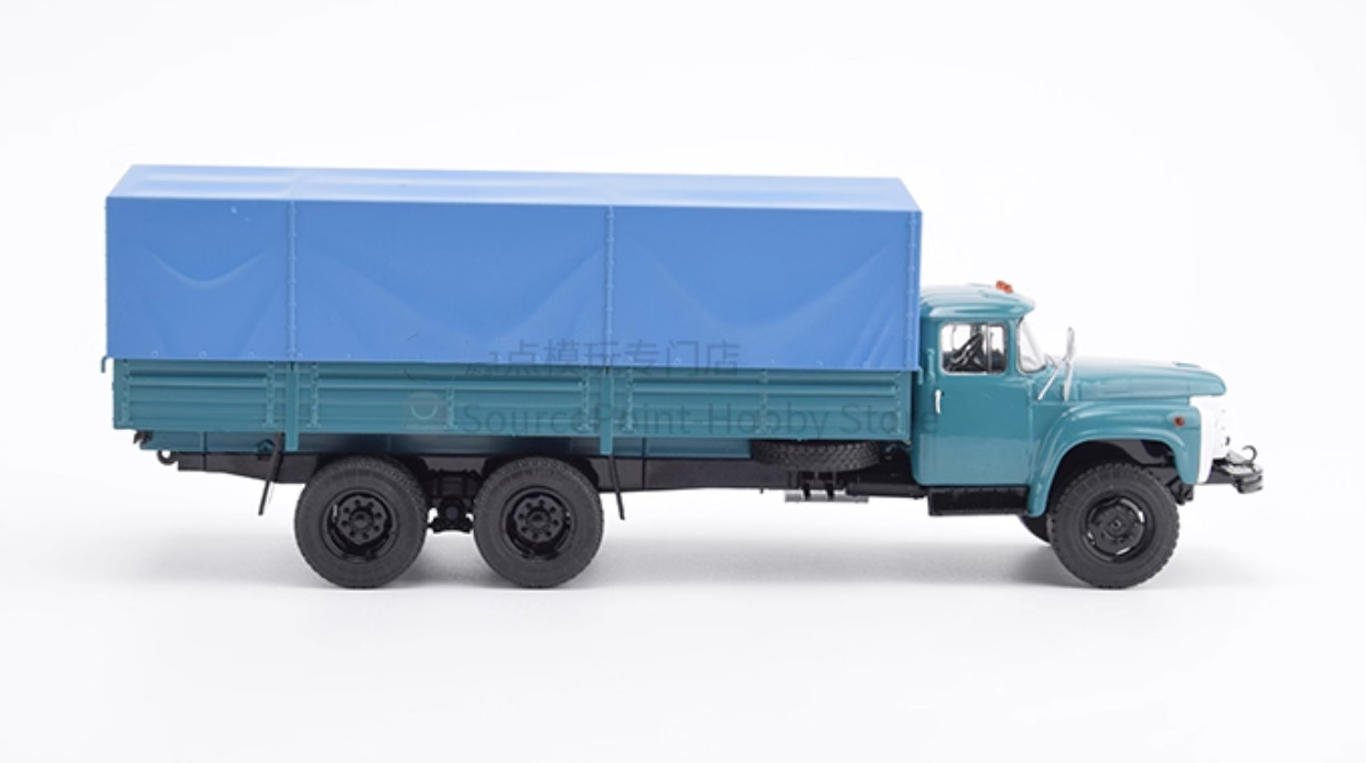1:43 SSM ZIL-133GYA 3-axle Flatbet Truck &Cloak Construct Vehicle Diecast Model