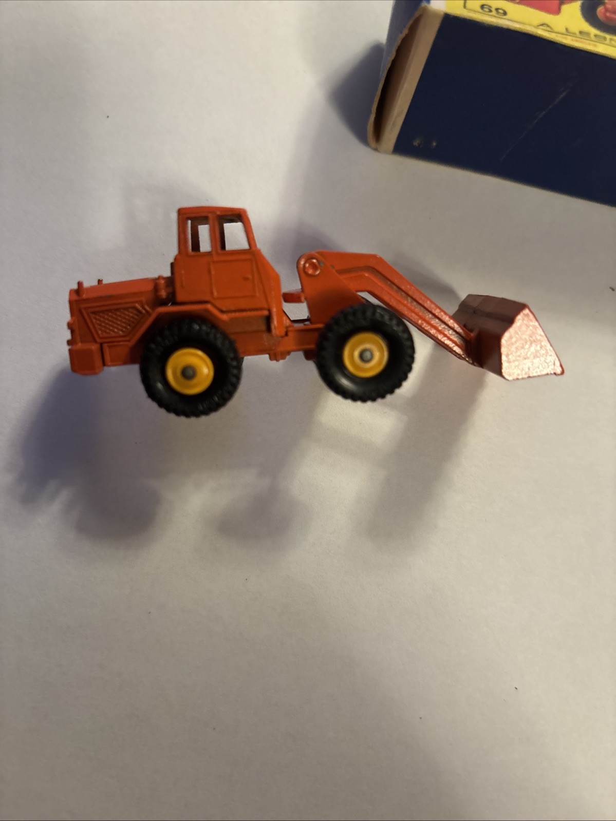 Vintage Lesney Matchbox Hatra Tractor Shovel #69 Solid Orange W/ Box READ DESC.!