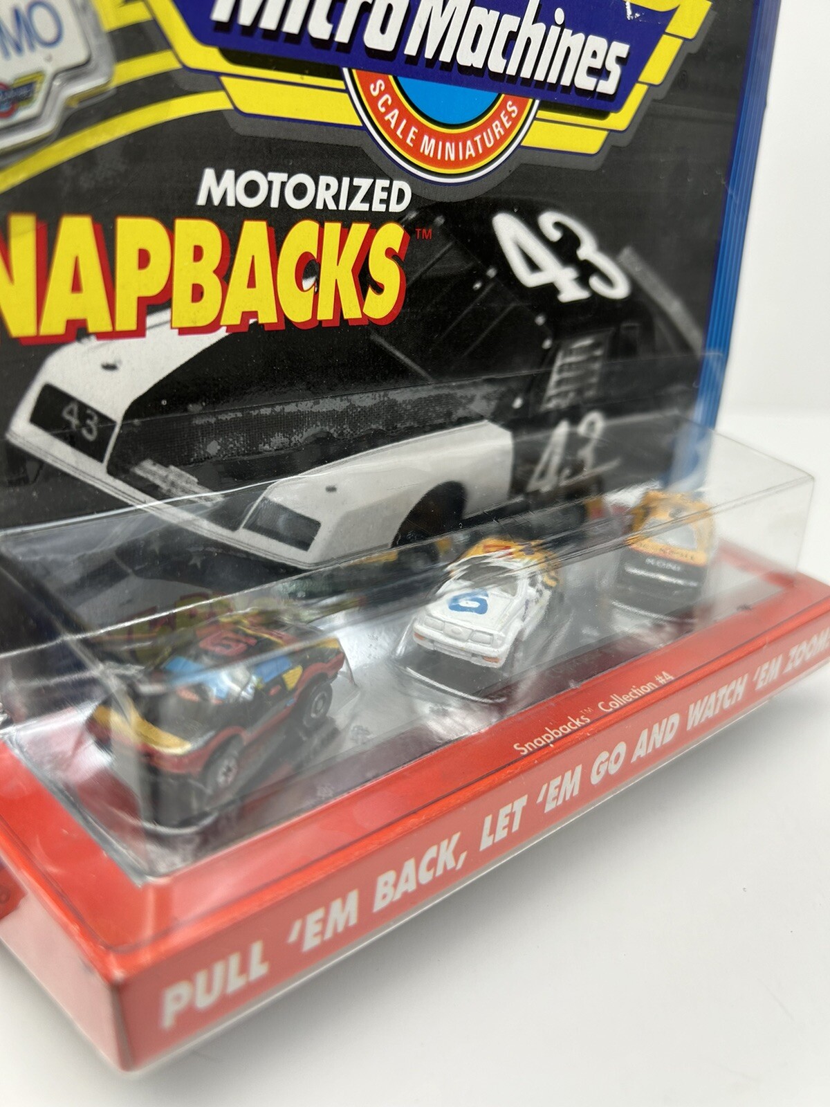 1990 Micro Machines SNAP BACKS #4 Pullback Power w/ Bonus license plate (NEW)