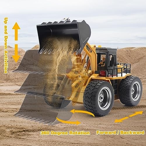 Fistone RC Front Loader 4WD Alloy Shovel Tractor with Lights