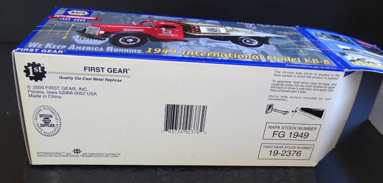 1949 INTERNATIONAL KB-8 STAKE FLAT BED TRUCK W/LOAD NAPA AUTO PARTS FIRST GEAR