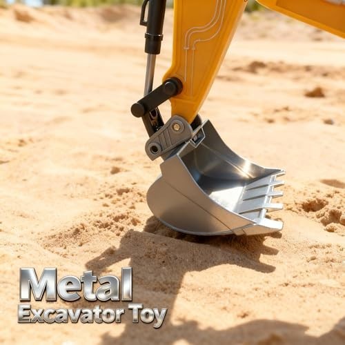RC Excavator & Sand Hauler 4-in-1 Toy Set Gift 4-8 | 4-in-1: metal/ABS buckets,