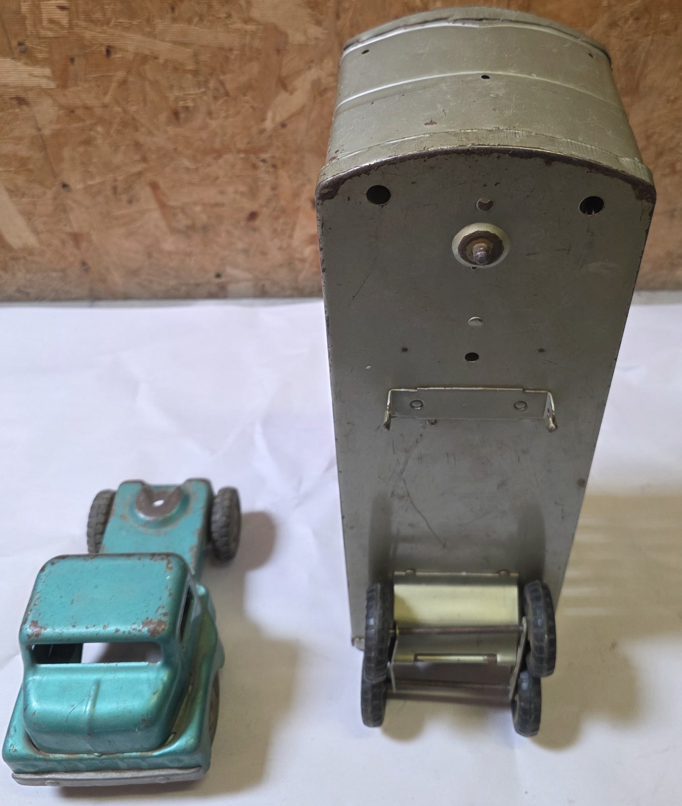 Orig 1950s STRUCTO Pressed Steel CATTLE LIVESTOCK TRACTOR TRAILER Toy TRUCK