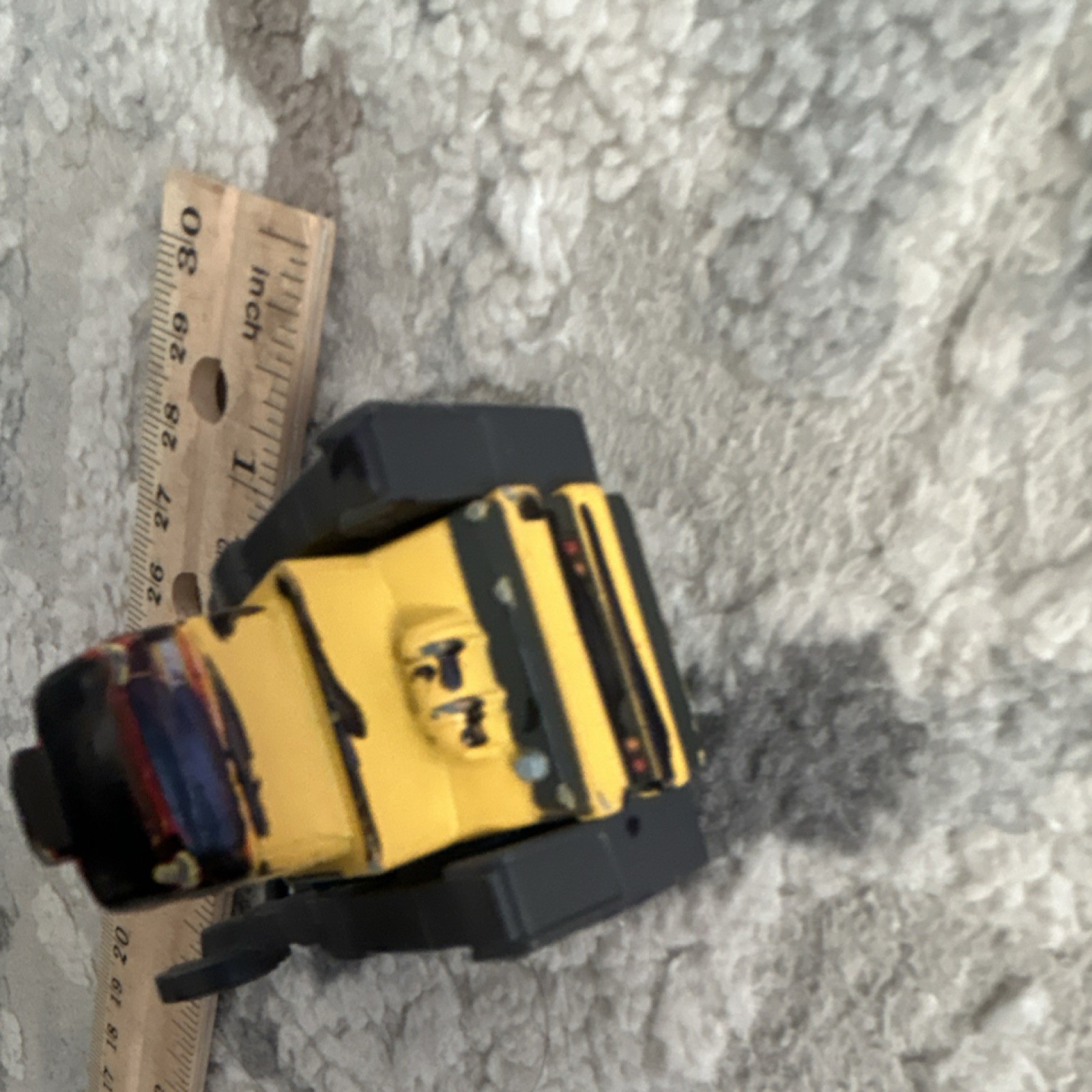 Yellow Black Orange Plastic Construction Vehicle Toy with Rotating Saw Arm
