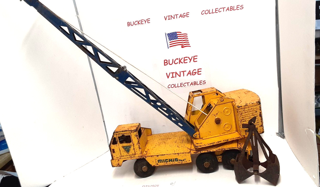 Vtg. Nylint 2200 Michigan T24~Shovel Crane Truck Equipment Yellow Version READ