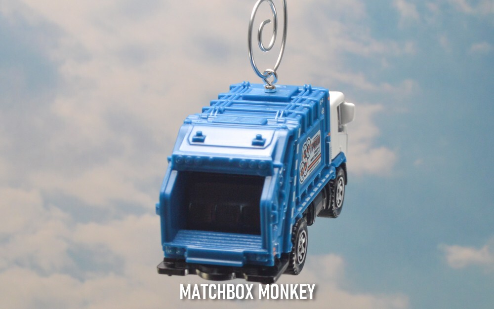 White PNW Garbage Trash Refuse Truck Custom Christmas Ornament Waste Management