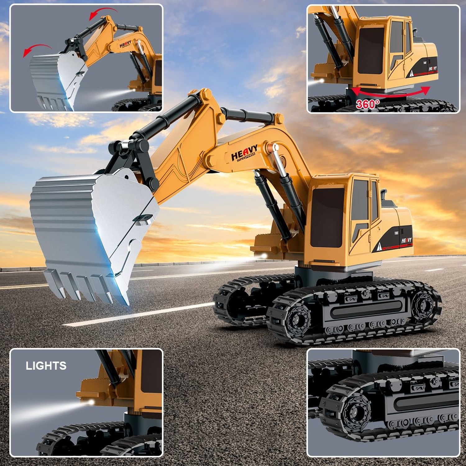 Remote Control Excavator and Dump Truck Toy Set – RC Excavator and Dump Truck…