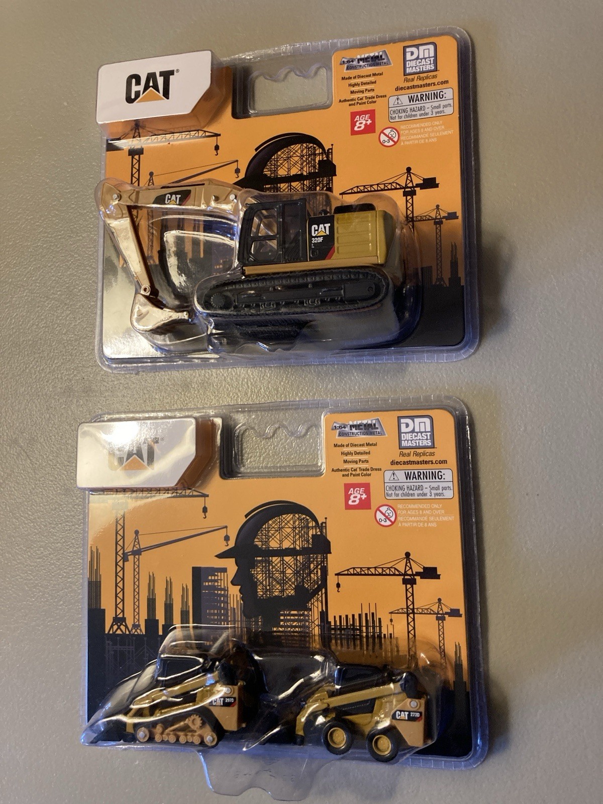 Diecast Masters 1/64 Caterpillar 272D2 Skid Steer 297D2 84647 + Excavator 84644