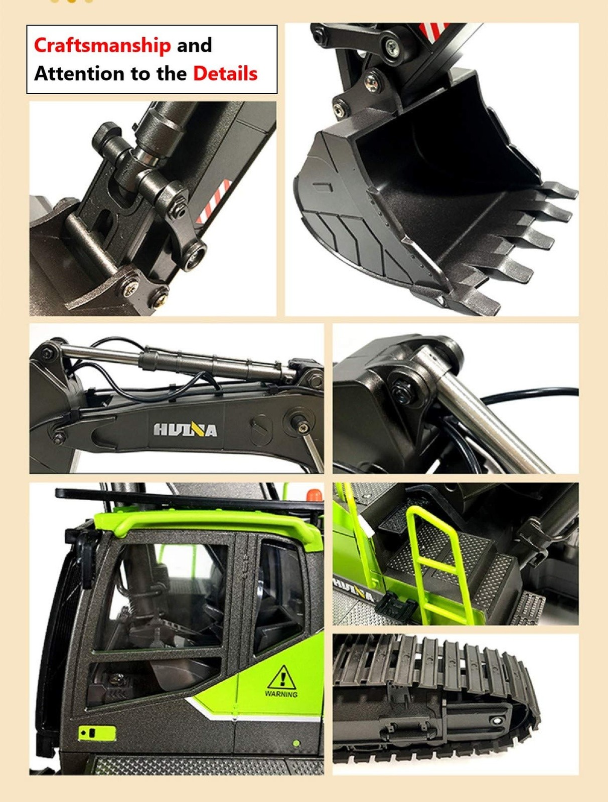 RC Excavator for Adults Huina 1593 Fully Functional 1:14 Toy 28 Channel Remot…