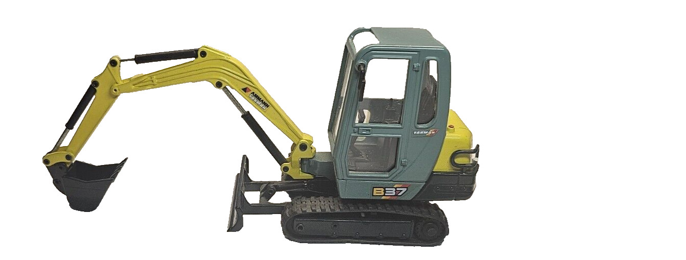 JOAL 193 Ammann-Yanmar B37 Mini Excavator 1/32 Die-cast NIB Yellow Green