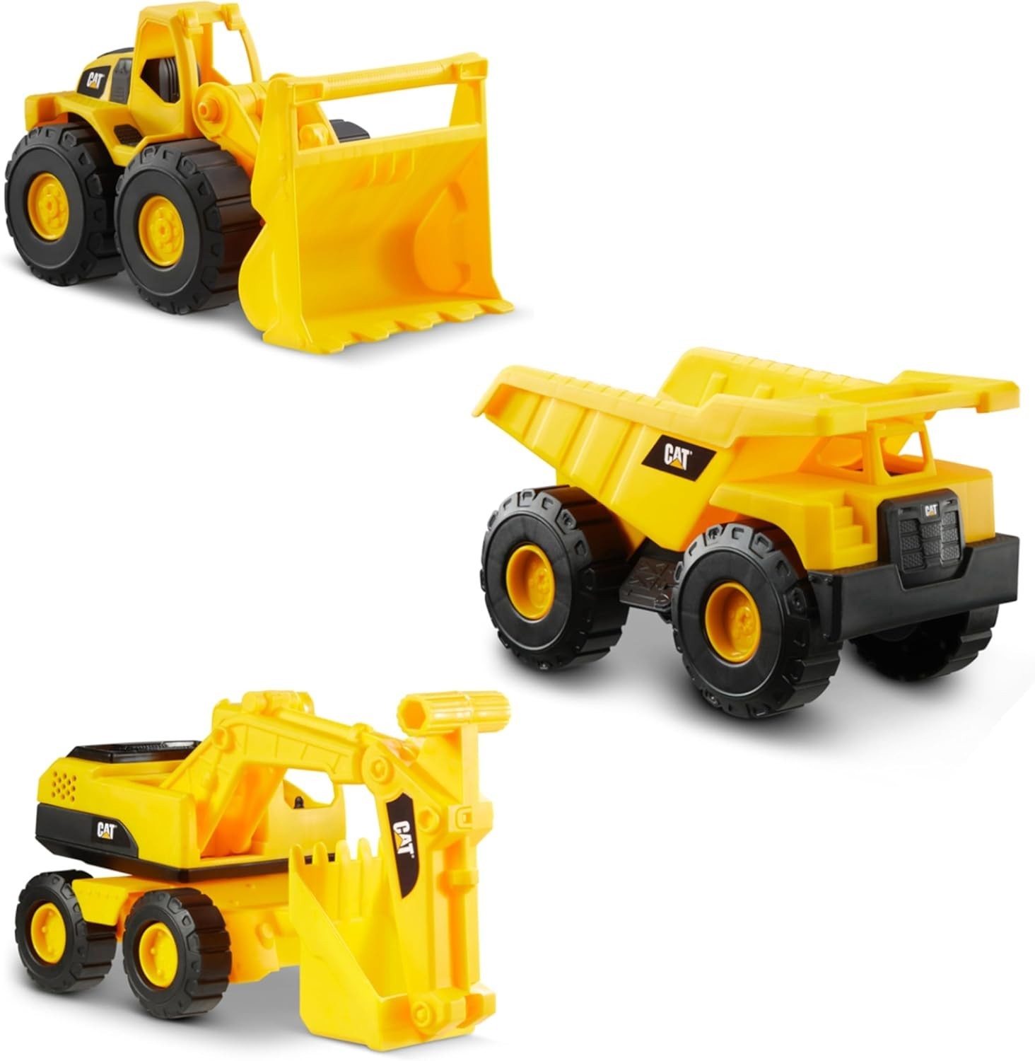 Cat Construction 7 Inch Dump Truck Loader Excavator Toy Set