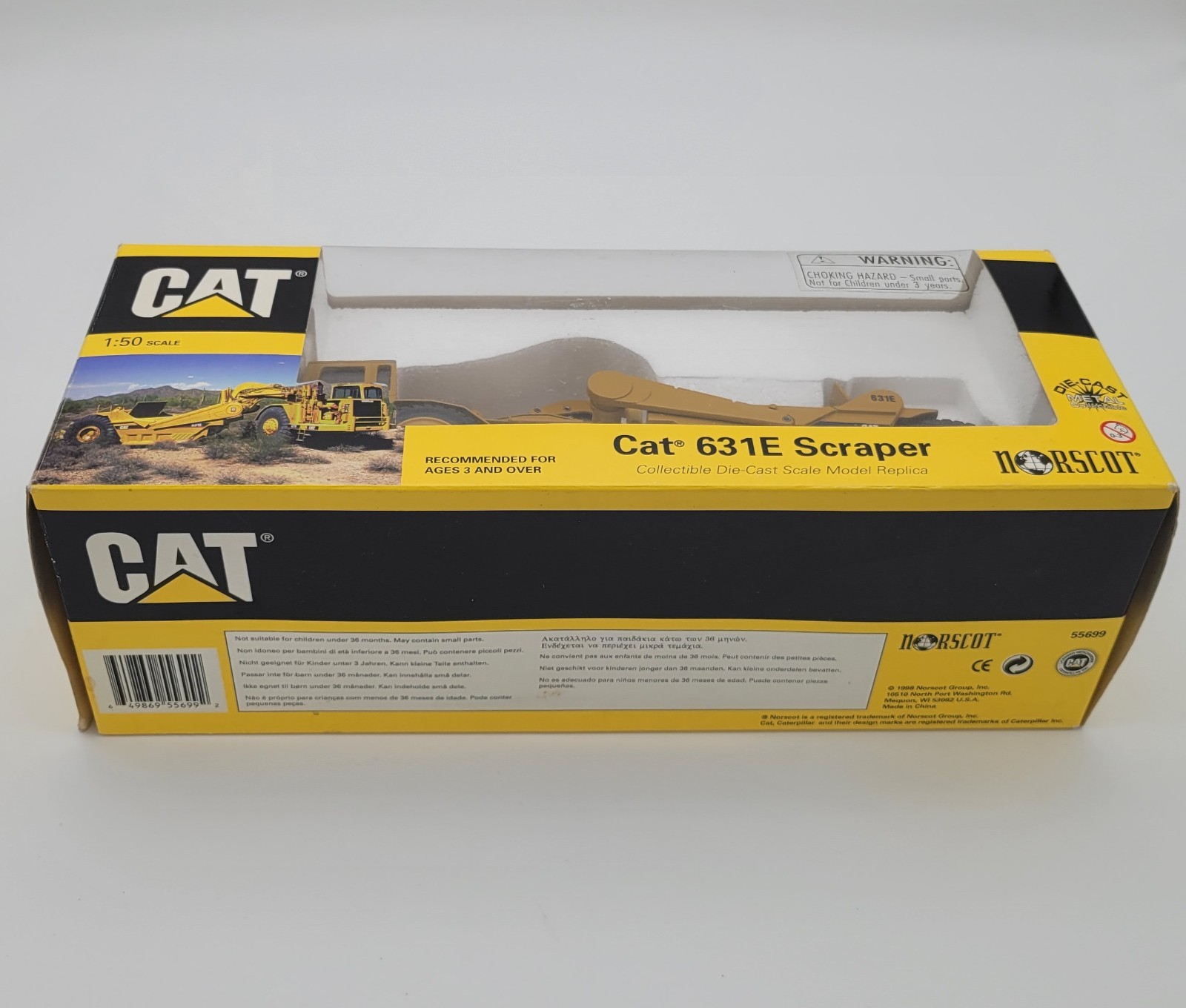 Norscot 55699 1:50 Caterpillar 631E Scraper Diecast VGC in Original Box 1998