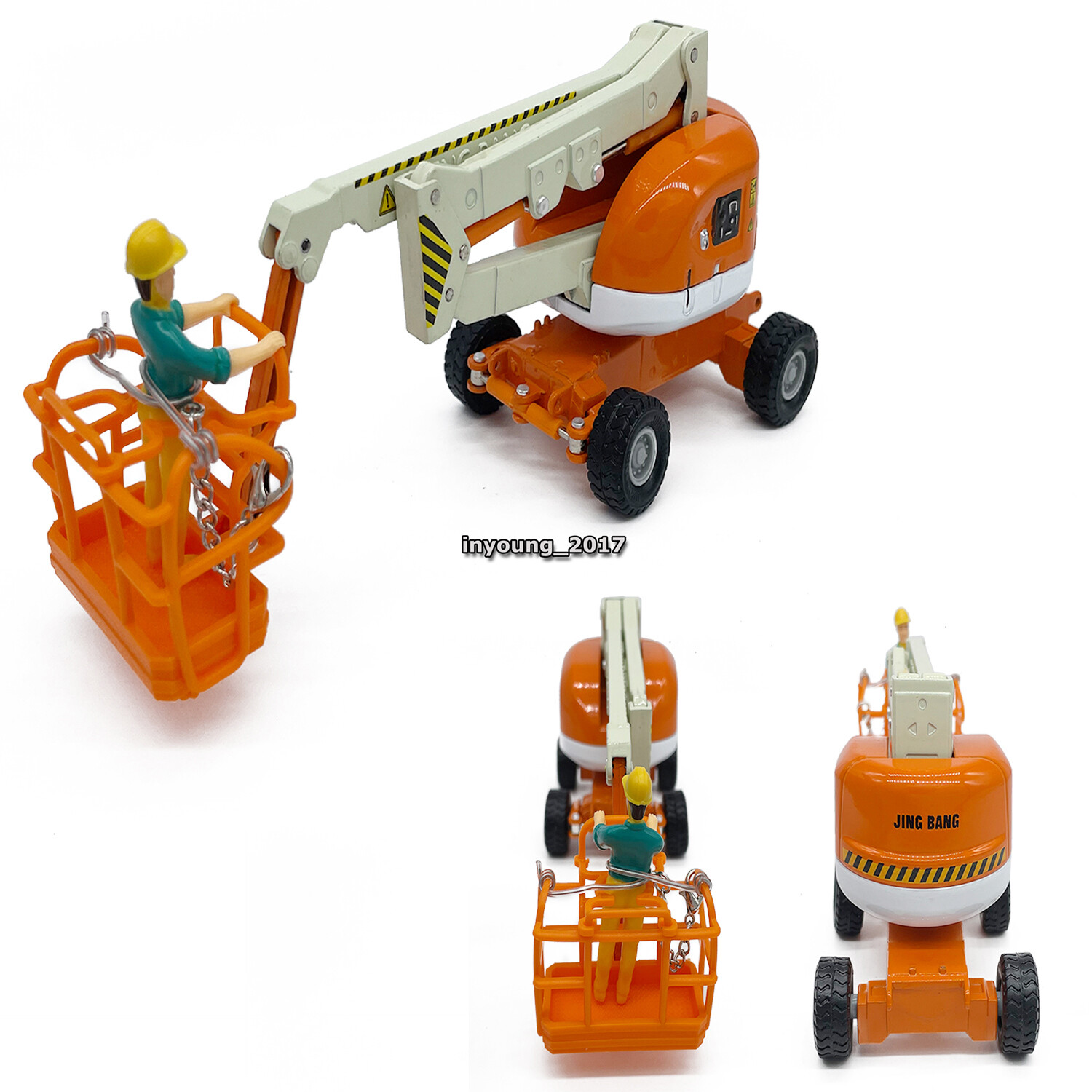 Aerial Work Platform Truck Toy Construction Vehicle Diecast Model Toys Orange