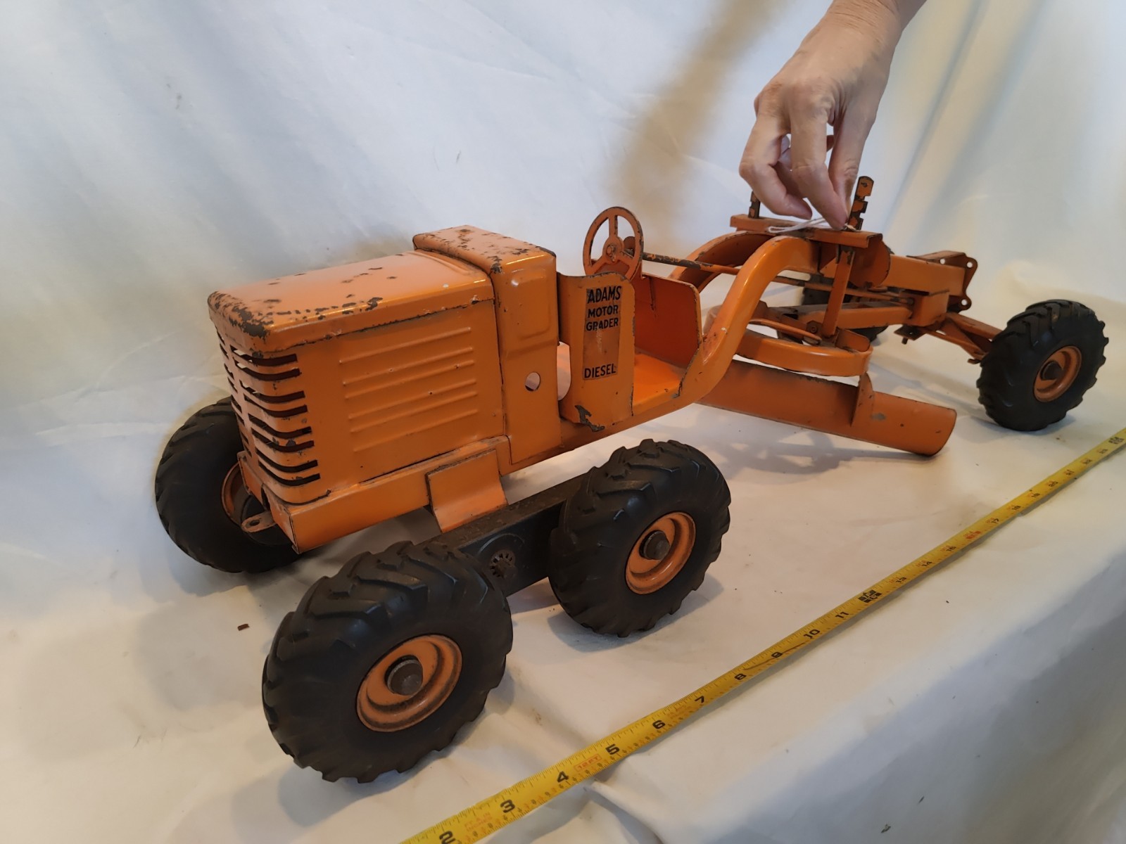 Doepke Model Toys Adams Road Grader Diesel Motor Steel 1950’s Vintage Fair Cond.