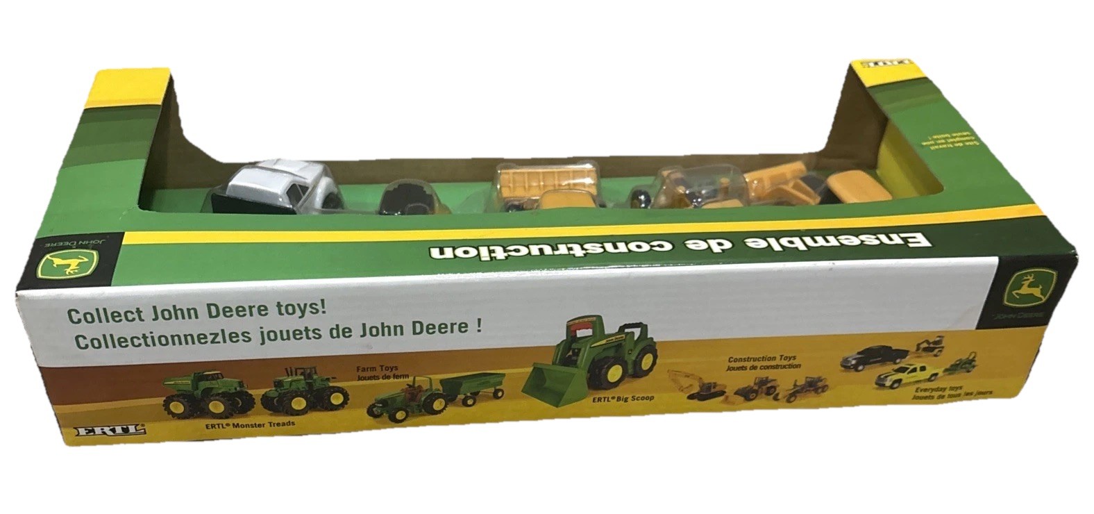 John Deere Construction Set Backhoe, Grader, Loader, Skid Steer, Flatbed *Read
