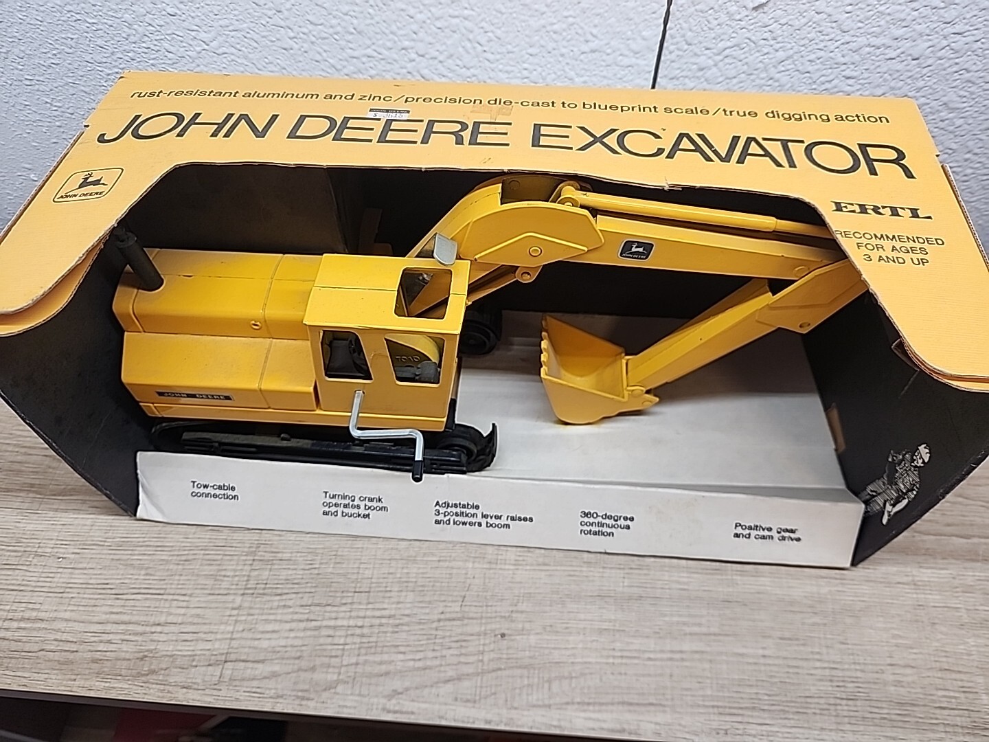 Vintage 1970 Ertl 1/16 All Metal John Deere Excavator #505 Blueprint Scale NIB!