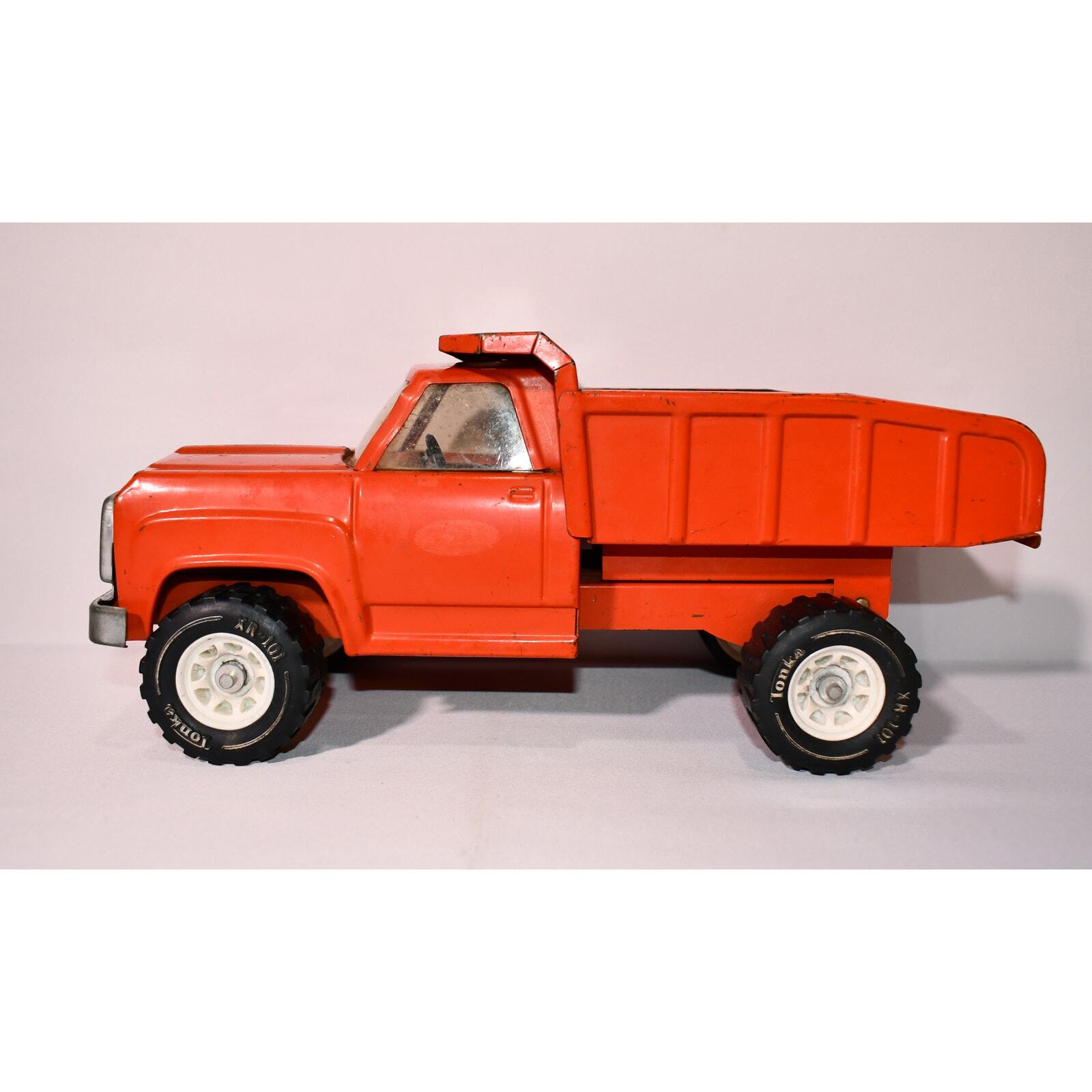 Vintage 1970s Pressed Steel Tonka 13190 Orange Dump Tipper Truck XR 101 0125!!!