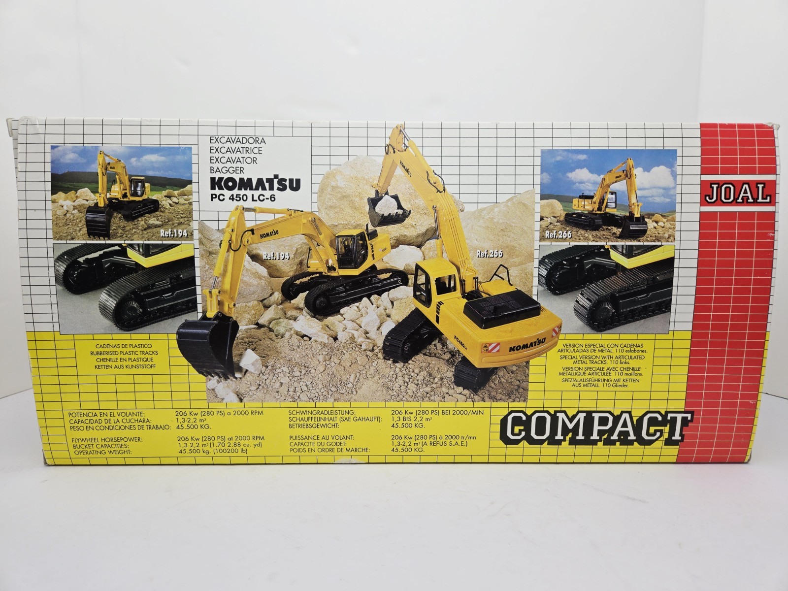 JOAL KOMATSU PC450LC-6 Diecast EXCAVATOR W/RUBBER TRACKS 1:32 SCALE N.I.B.