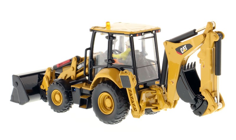 DIECAST MASTERS – CATERPILLAR 420F2 Backhoe with Driver and Metal Box…