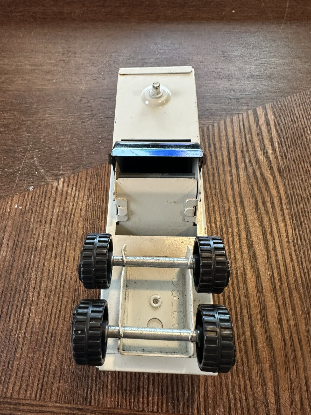Vintage RARE TONKA Bottom Belly White Orange Trailer Semi Toy Metal 6.5”