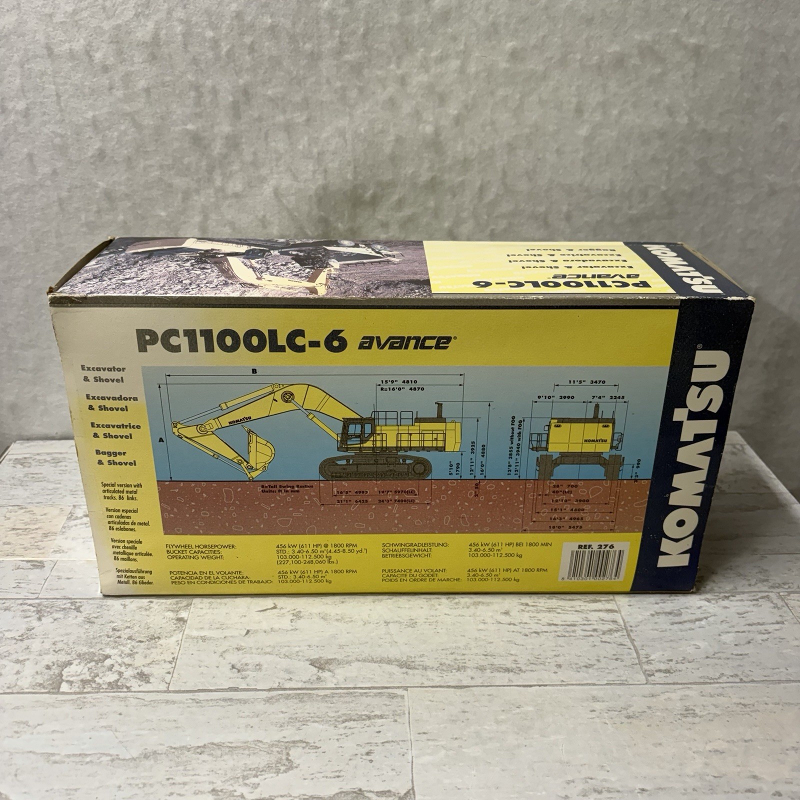 Nice Used JOAL Komatsu PC1100LC-6 Avance Excavator Diecast Model 1:50 Scale NIB