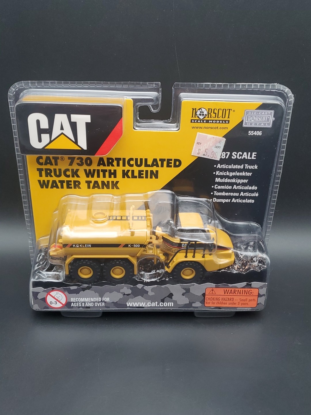 Norscot Cat 730 Articulated Truck With Klein Water Tank 1:87 DieCast Model 55406