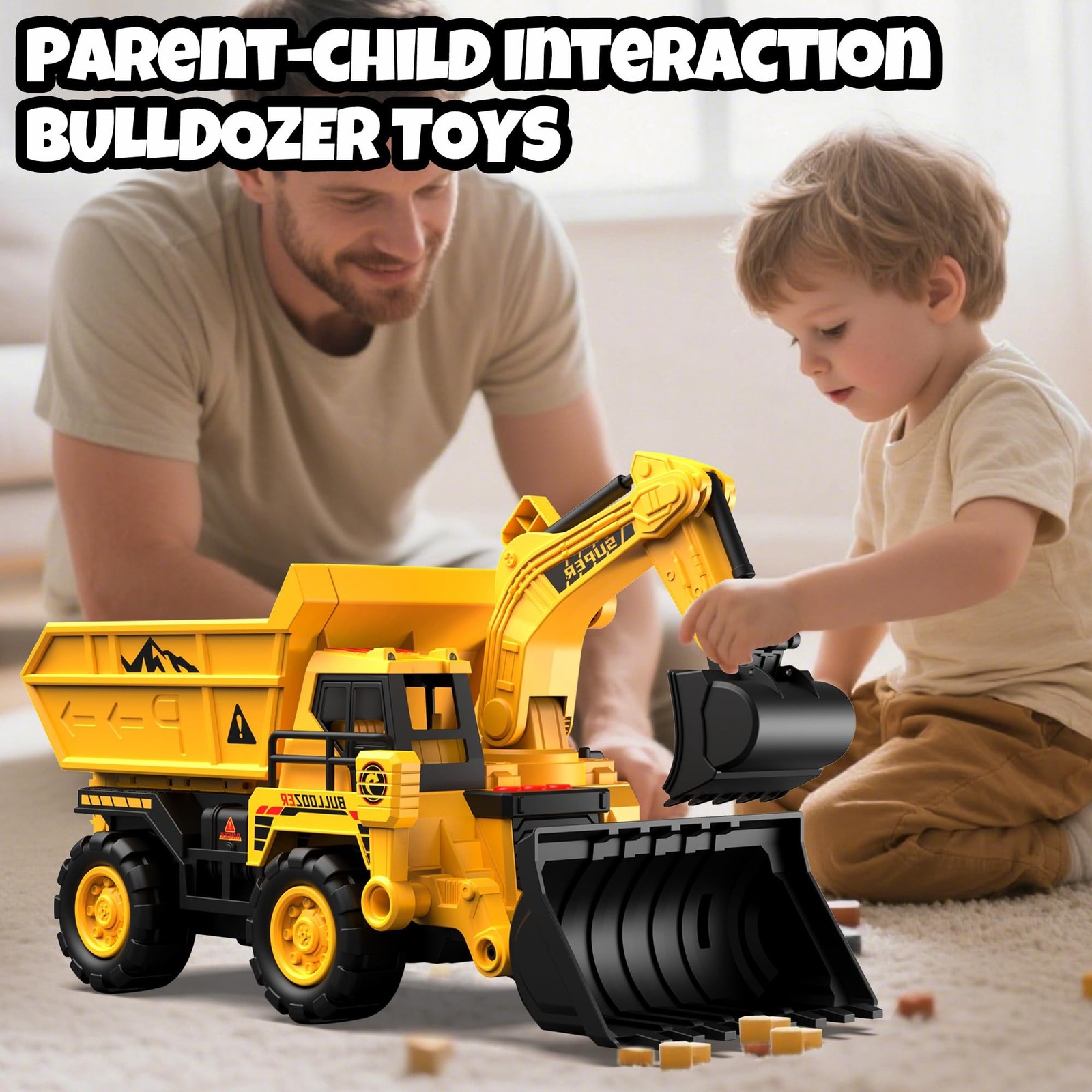 Construction Truck Toy Set,Transformable Dump Truck & Excavator with Launch T…