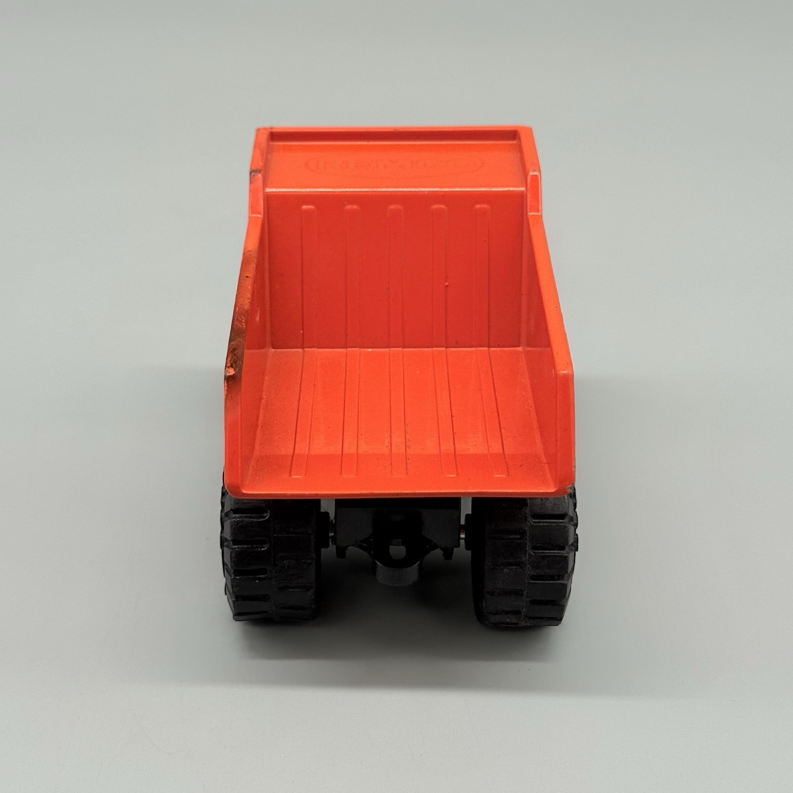 Vintage 1987 Remco Classic Orange Dump Truck Chunky Plastic Diecast 4”