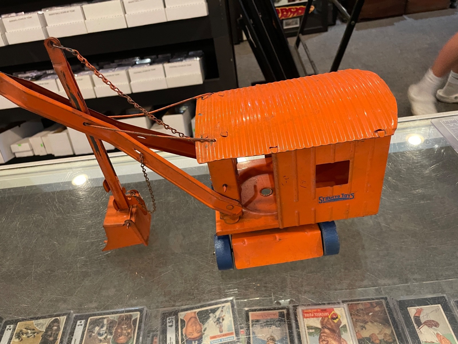 1930’S 40’S STRUCTO TOYS WORKING STEAM SHOVEL WOODEN WHEELS FREEPORT ILL.