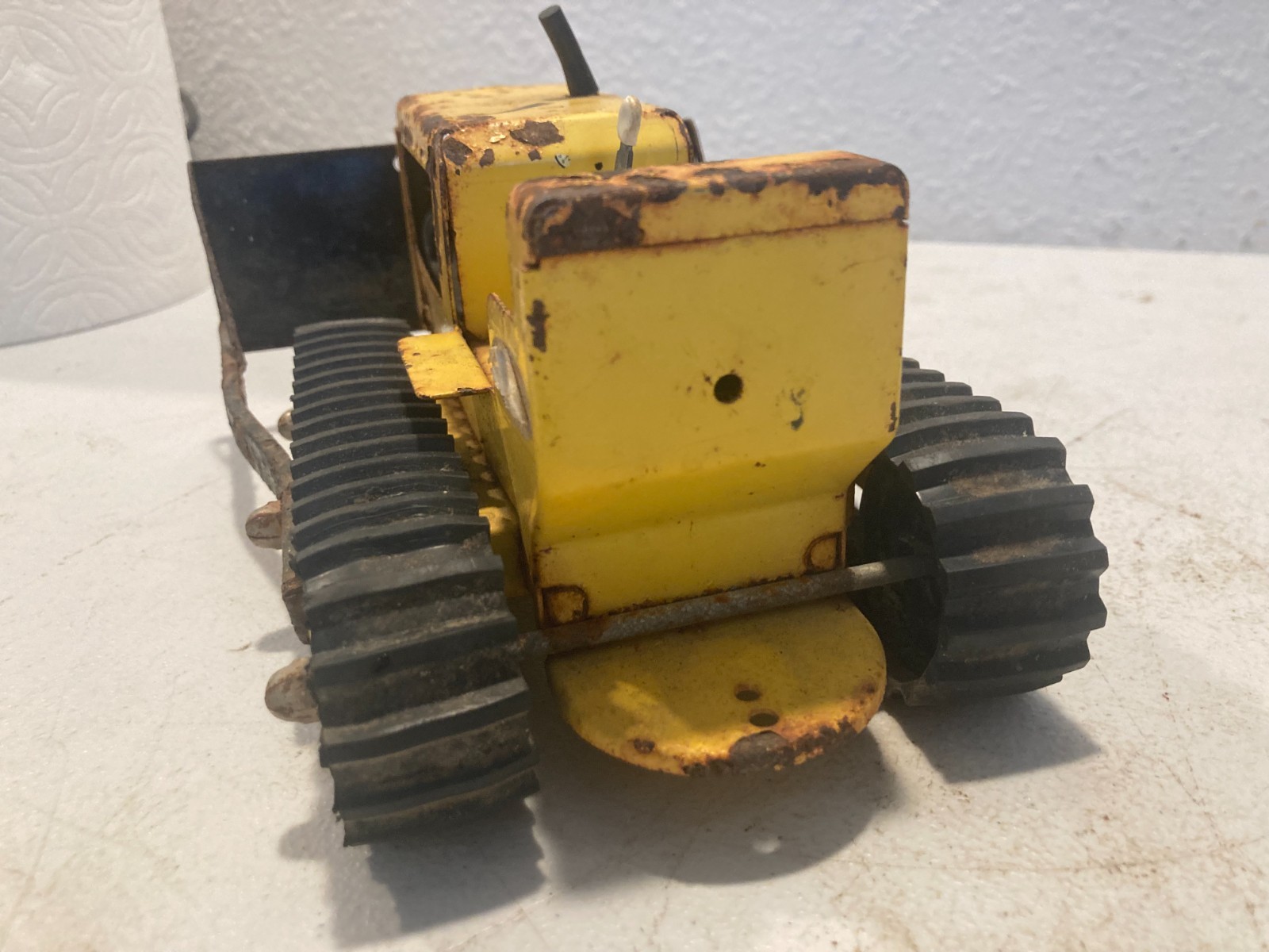 Lot of 2 Tonka MR-970 Road Grader & Bulldozer Crawler Tractor 1970s
