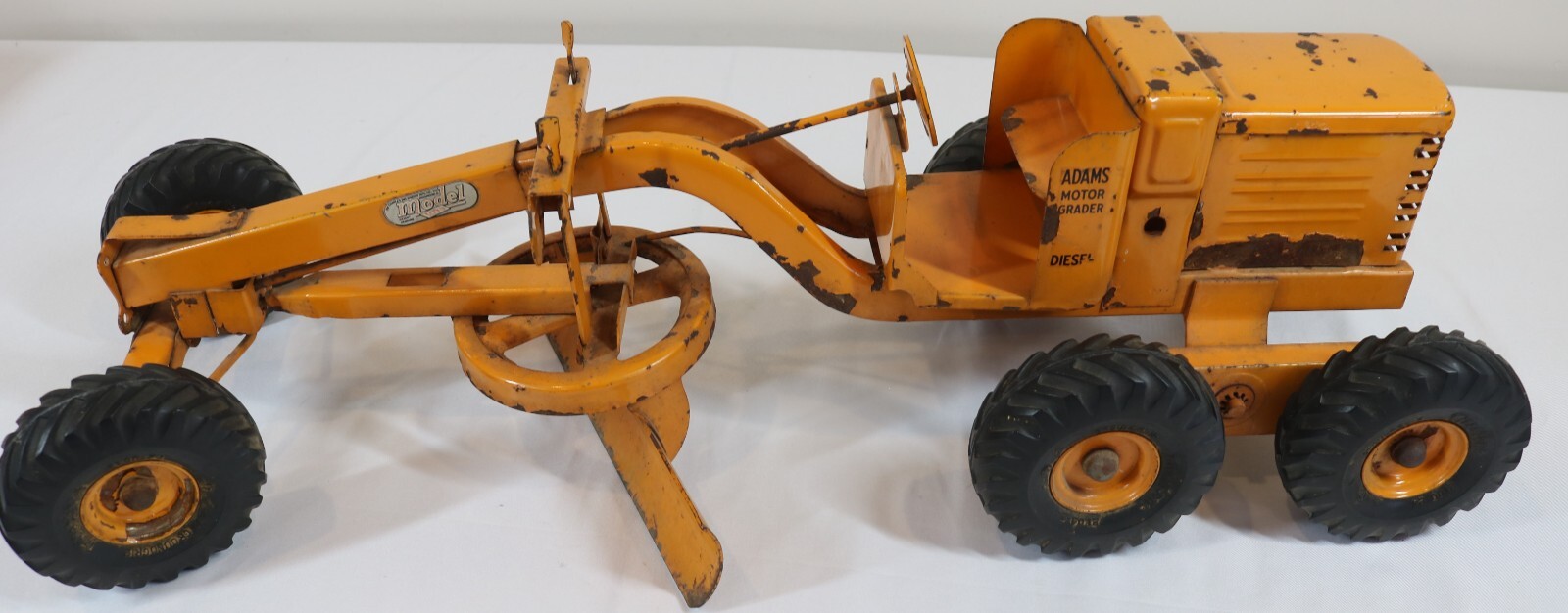 Vintage 1950’s Doepke Model Toys Adams Road Grader orange Steel