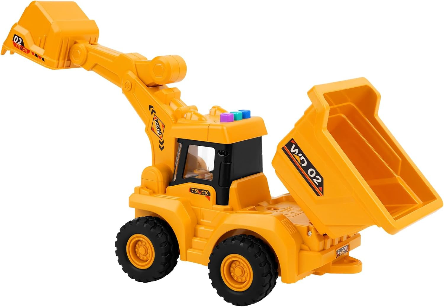 11″ Dump Truck Toy, 1: 18 Scale, Inertia-Powered Dump Truck, with Realistic Ligh