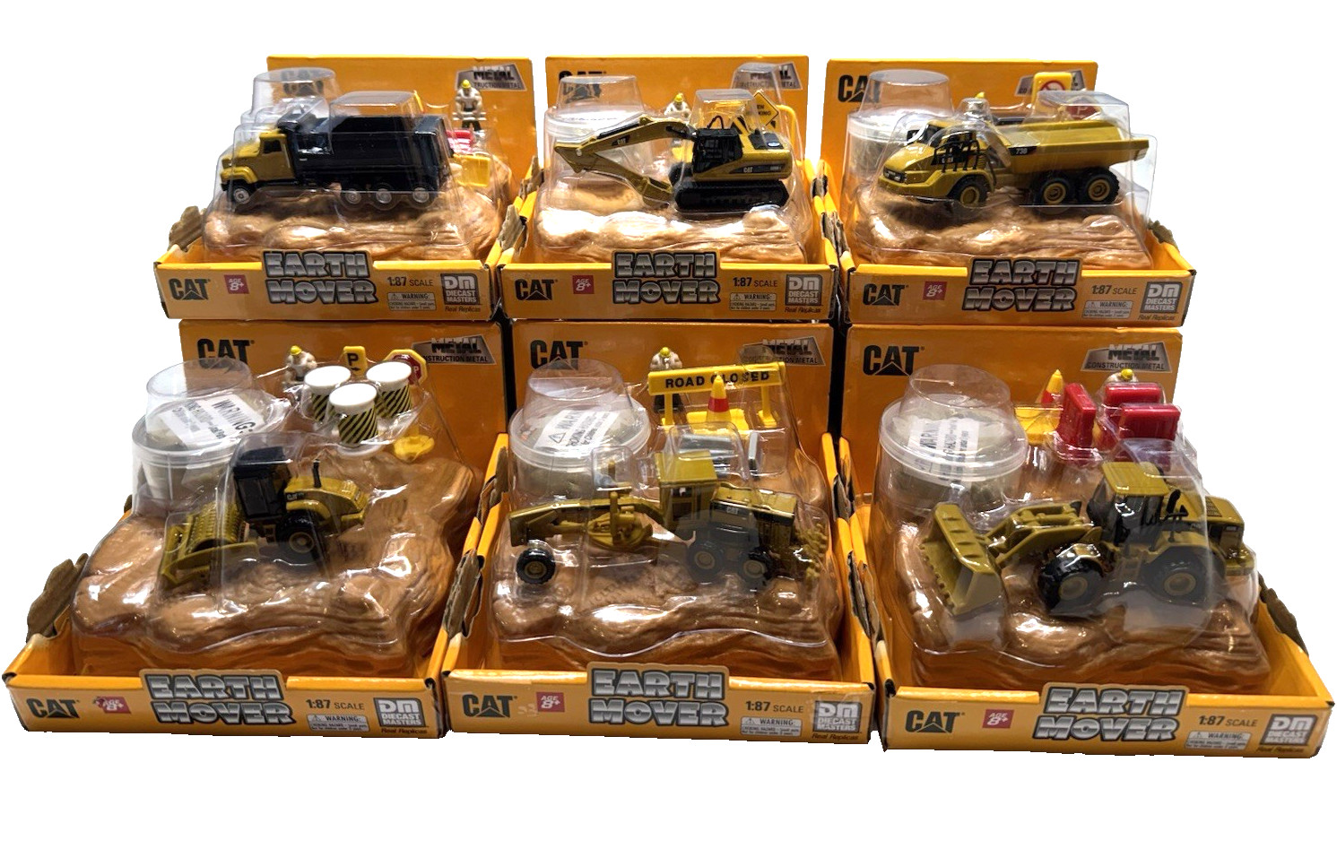 (6) Diecast Masters Caterpillar Diecast Toy Replicas 1:87 Earth Movers -HO Scale