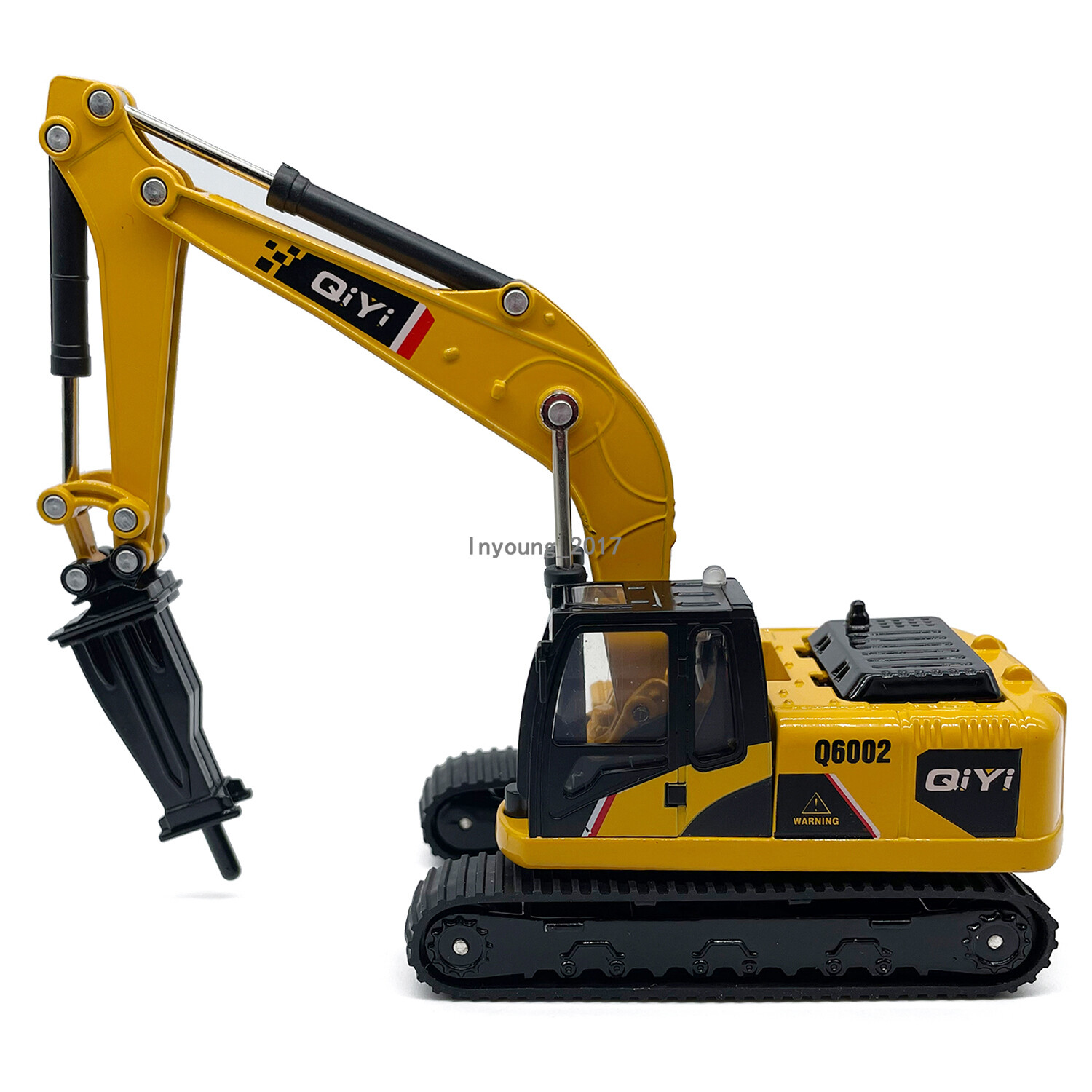 1:60 Drill Excavator Toy Construction Equipment Model Diecast Toy Vehicle Yellow