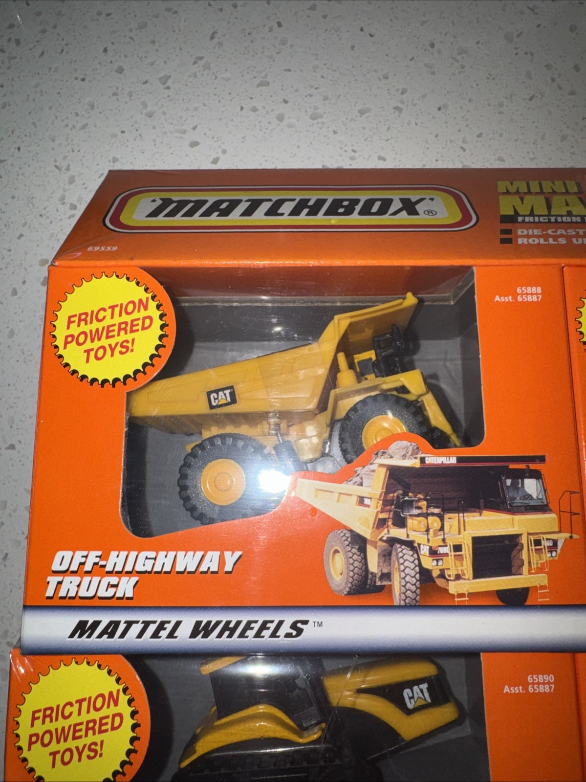 4 Matchbox Mini Power Machines CAT Friction Toy Trucks 1998 NOS