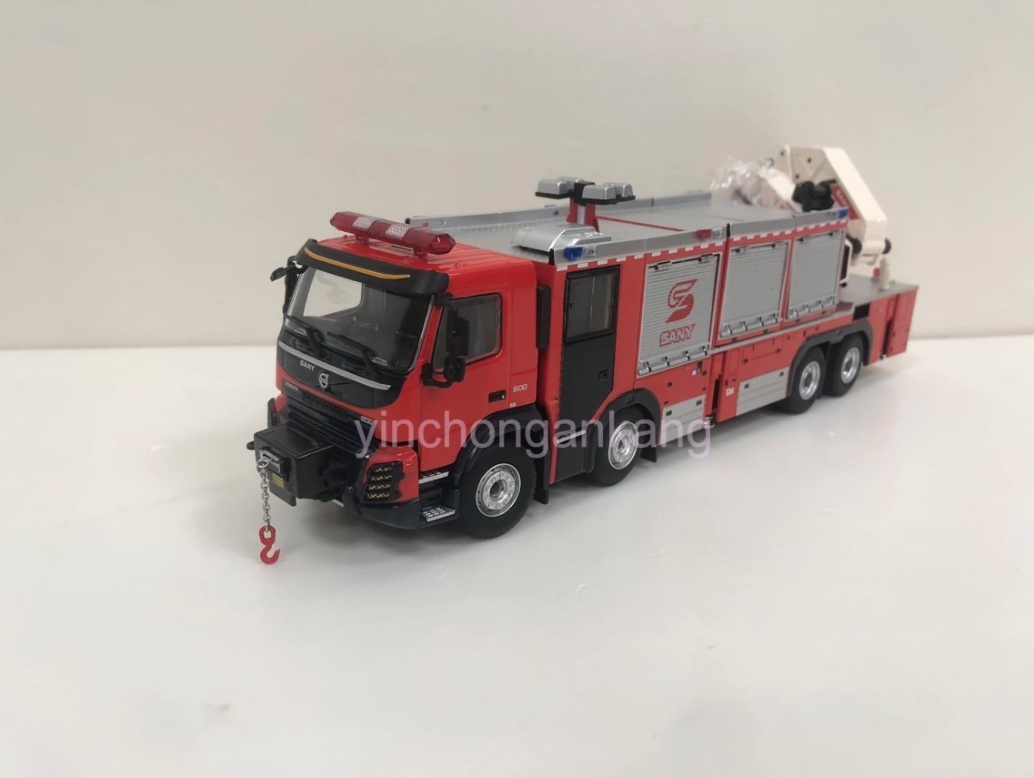 1:50 SANY JY200 Fire Engine Truck Emergency Recue Vehicles Diecast Model