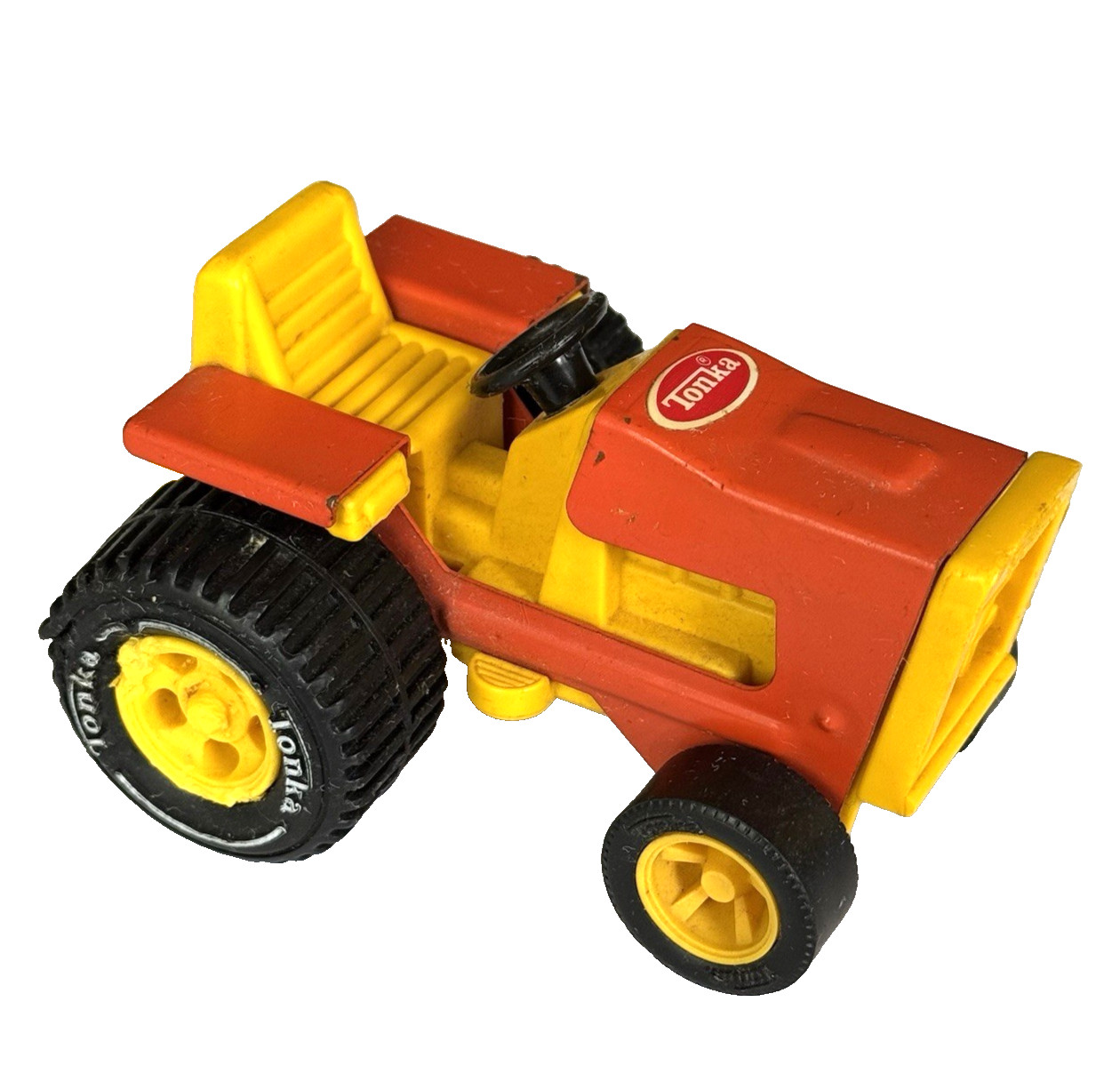 Tonka Farm Tractor Pressed Steel Orange & Yellow Vintage Toy 8110022