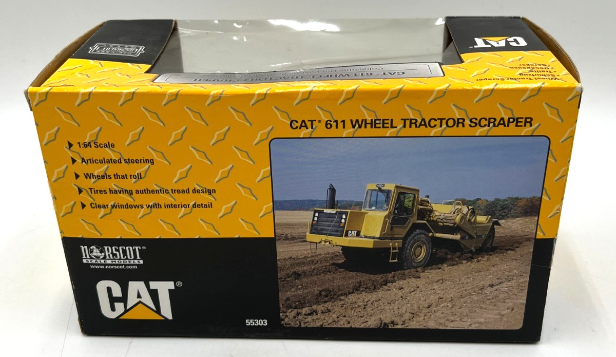 Norscot CAT 611 Wheel Tractor Scraper 1:64 Scale Diecast Construction Model 5520