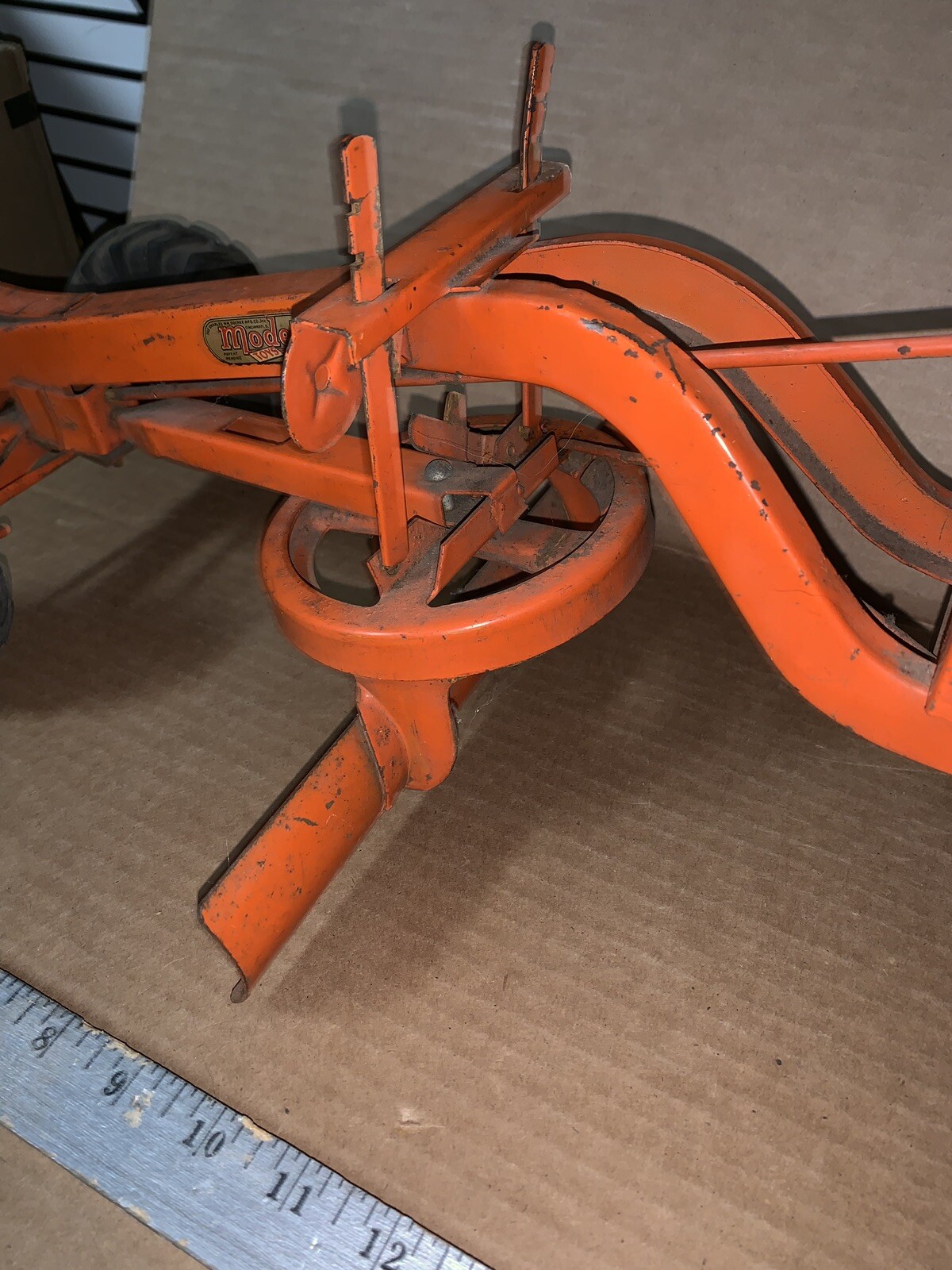 Vintage Heavy Pressed Steel Adams Motor Grader Diesel Construction Toy