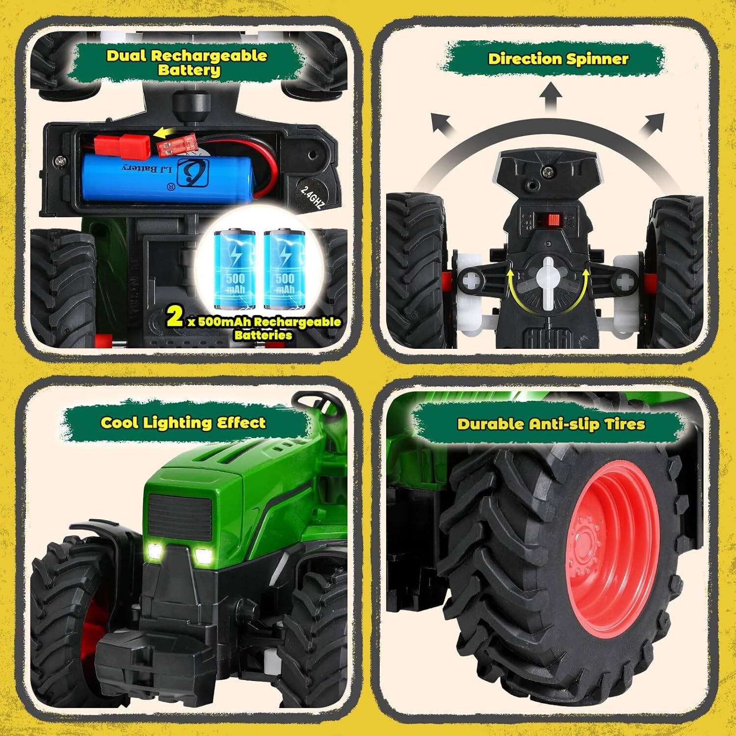 Farm Toy,Remote Control Tractor Toy Set,Loader w/ Animal Transport Toy Cars 3 Up